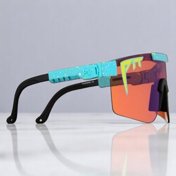 NEW Pit Viper Motorboat Sunglasses Sunset Amber Mirror Lens UV/UVB Beach Sports - Picture 4 of 8